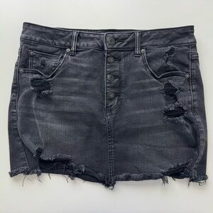 American Eagle Outfitters Black Super Stretch Denim Mini Skirt